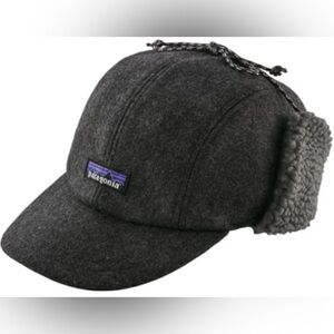 Patagonia Gray Wool Hat with Ear Flaps